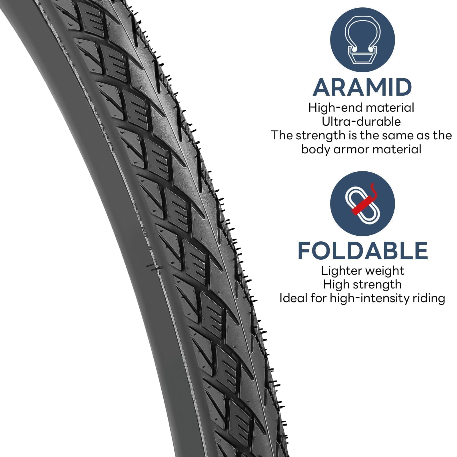 YUNSCM 26x1.50 Lightweight Bike Tires (ETRTO 40-559) 60TPI Nylon